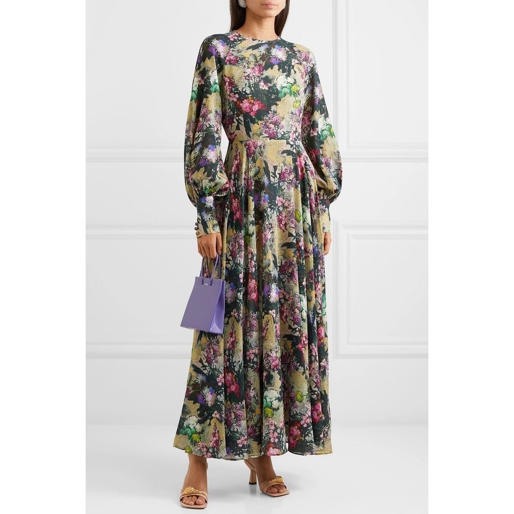 Rotate Birger Christensen Number 19 Maxi Dress Sz 8 Open Back‎ Flowy Floral Chic